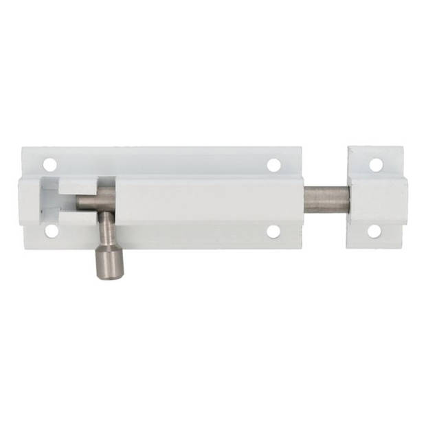 AMIG schuifslot - 2x - aluminium - 6 cm - wit - deur - schutting - raam - Grendels