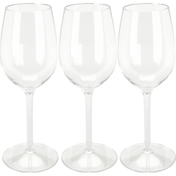 Excellent Houseware Wijnglas - 4x - transparant - kunststof - 330 ml - Wijnglazen
