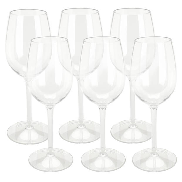 Excellent Houseware Wijnglas - 6x - transparant - kunststof - 330 ml - Wijnglazen