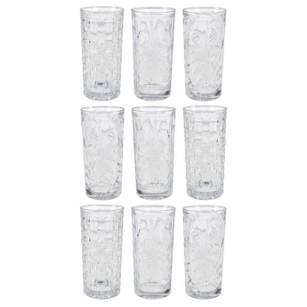 Atmos Fera Waterglazen - 9x - 380 ml - longdrinkglazen - vaatwasserbestendig - Longdrinkglazen