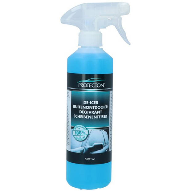 Ijskrabber met antivries spray voor auto - 500 ml - zwart - ruitenontdooier - IJskrabbers