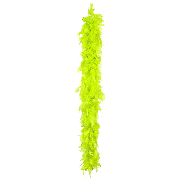 Boa kerstslingers met veren - neon groen - 180 cm - 50 gram - kerstversiering - Kerstslingers