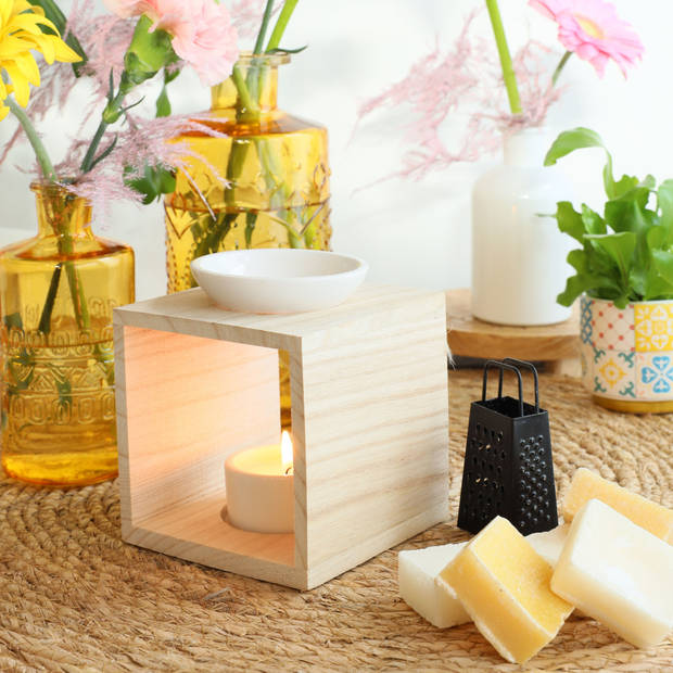 Ideas4seasons Amberblokjes/geurblokjes cadeauset - amber geur - inclusief geurbrander - Geurbranders