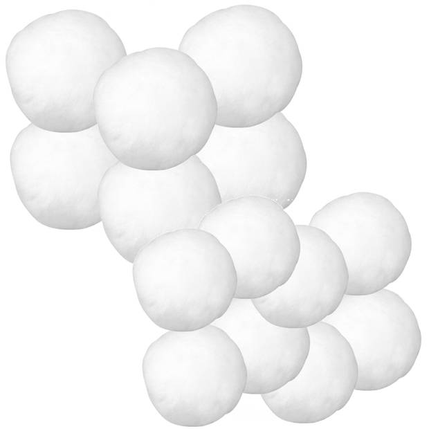 Witte decoratie sneeuwballen set van 56x stuks in 6 en 7.5 cm - Decoratiesneeuw