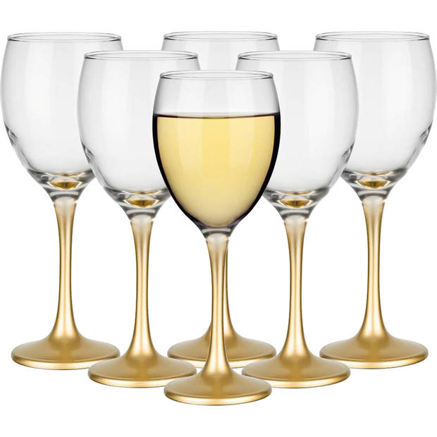 Glasmark Wijnglazen - 6x - Gold collection - 300 ml - glas - Wijnglazen