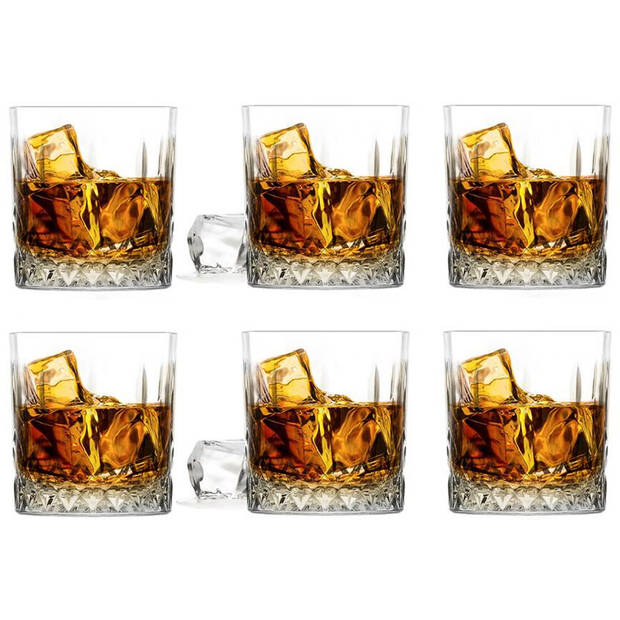 Glasmark Whiskeyglazen - 12x - Diamond - 280 ml - glas - waterglazen - Whiskeyglazen