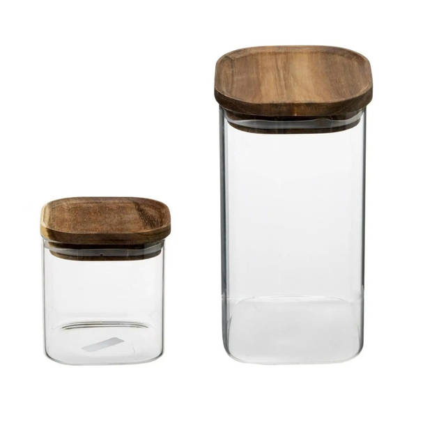 Set van 4x keuken voorraadbussen/potten glas 0.6 en 1.3 Liter inhoud - Voorraadpot