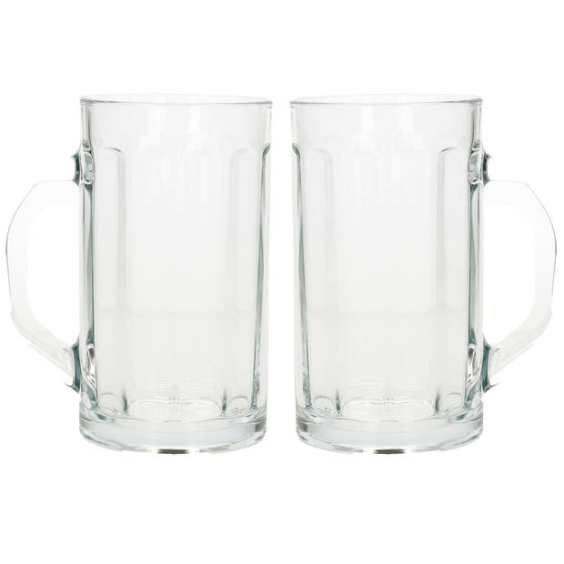 Glasmark Bierglazen - Bierpullen - transparant glas - 12x stuks - 500 ml - Oktoberfest - Bierglazen