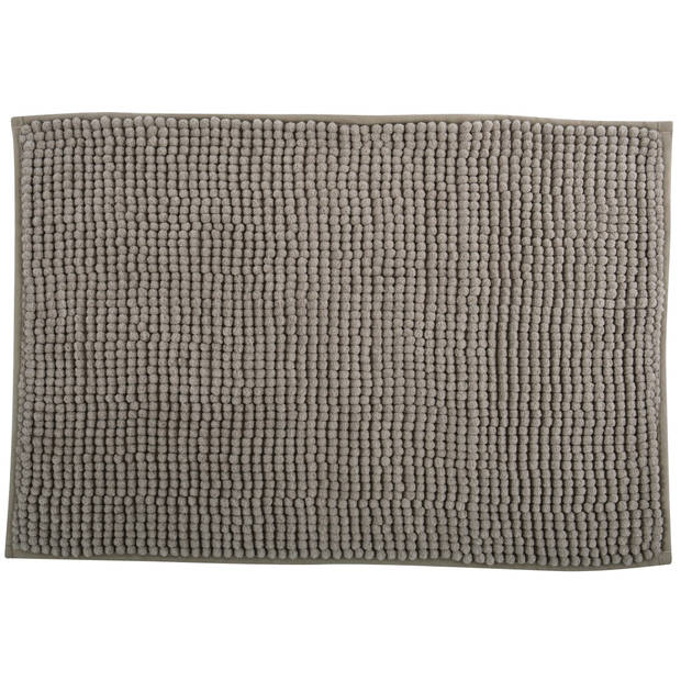 MSV Badkamerkleed/badmat voor op de vloer - beige - 60 x 90 cm - Microvezel - Badmatjes