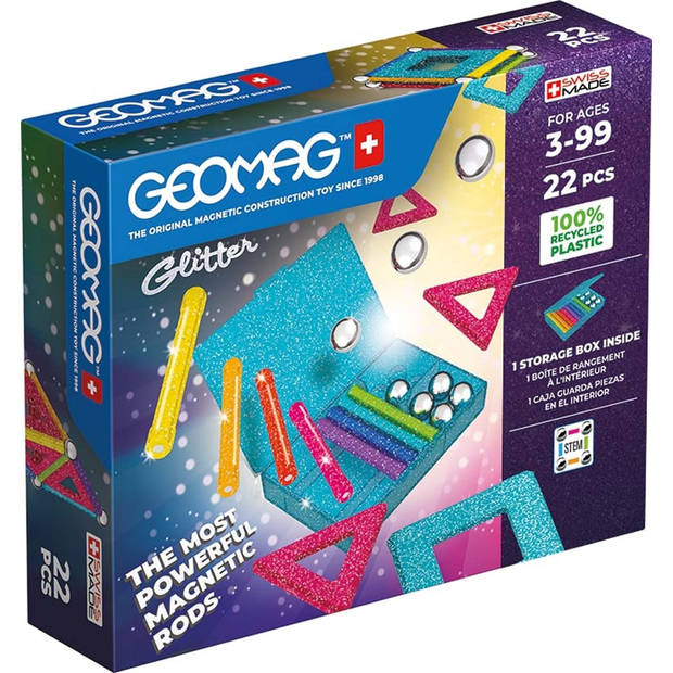 Geomag Glitter Panelen Set Recycled - 22-delig