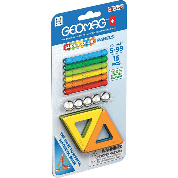 Geomag Supercolor Panels Recycled Blister - 15-delig