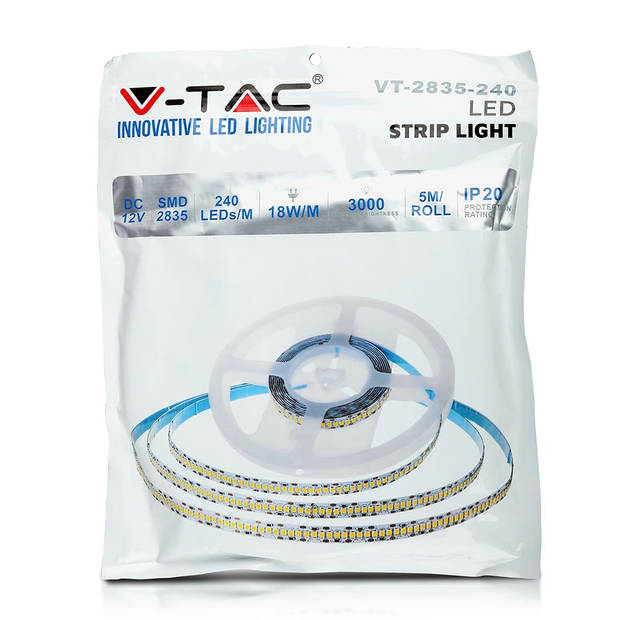 V-TAC VT-2835 240-H LED Striplights - 2835 - 240 - IP20 - 3000K - 5m Rol - Modelnr: - VT-2835 240-H