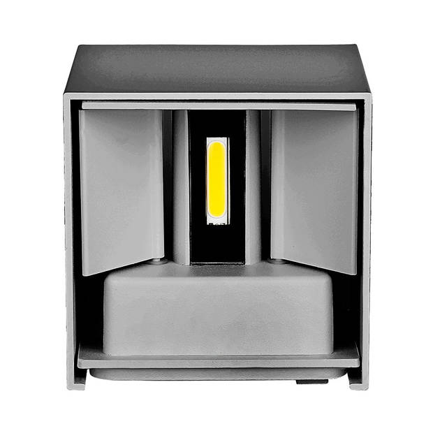 V-TAC VT-759-G Grijze LED wandlamp - Vierkant - Bridgelux - IP65 - 6W - 660 Lumen - 4000K