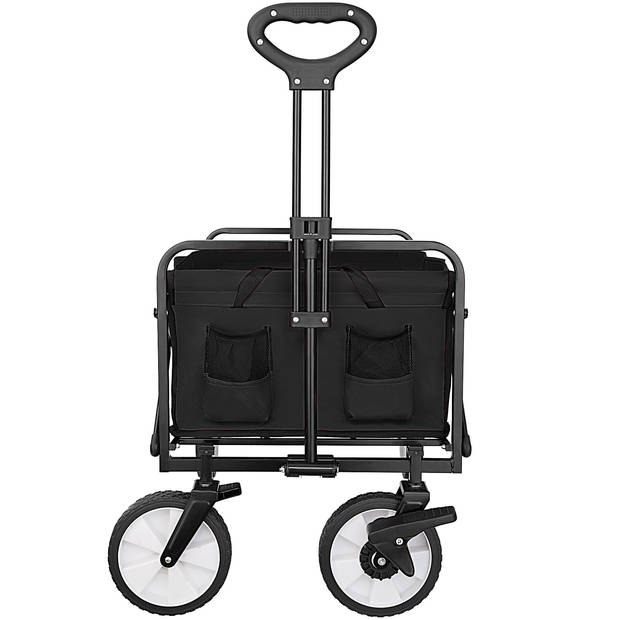 tectake® - Opvouwbare bolderwagen Leon bolderkar trekkar - met remmen, draagkracht 80kg - zwart - 404978