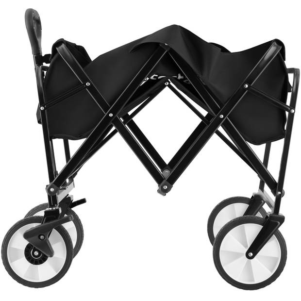 tectake® - Opvouwbare bolderwagen Leon bolderkar trekkar - met remmen, draagkracht 80kg - zwart - 404978