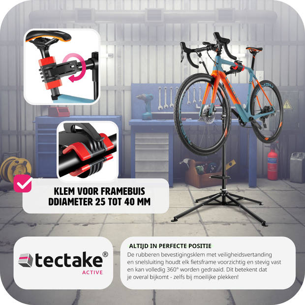 tectake® - Fiets reparatiestandaard fietsmontagestandaard e-bike Philipp