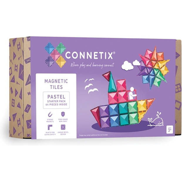 Connetix Pastel Starterset Pack 64 pc