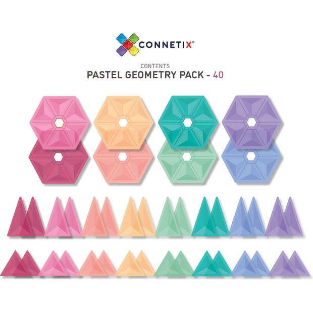 Connetix 40pc pastel geometry pack
