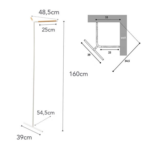 Yamazaki Leunende Hoekkapstok - Tower - Wit