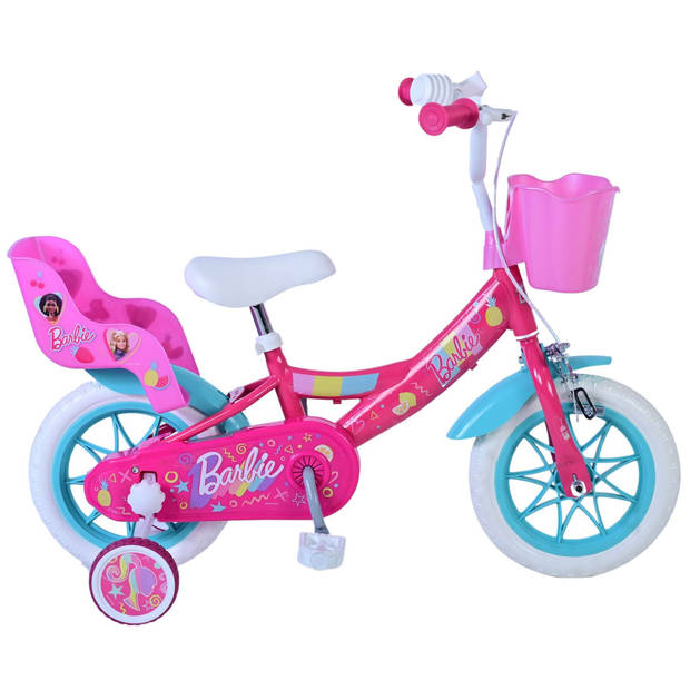 Mattel Meisjesfiets Barbie 12 Inch 18 cm Meisjes Doortrapper Roze/Blauw