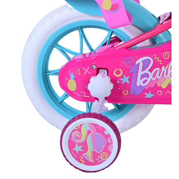Mattel Meisjesfiets Barbie 12 Inch 18 cm Meisjes Doortrapper Roze/Blauw