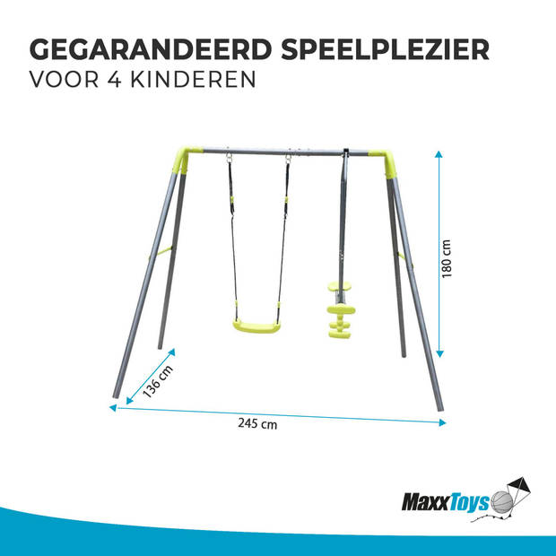 MaxxToys Schommel - schommelset & duo schommel - groen/grijs