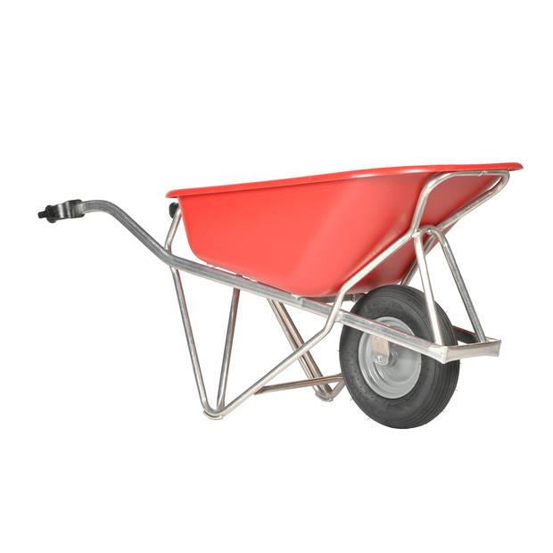 Matador Kruiwagen aluminium,90L Profi-Max Plus hdpe bak rood