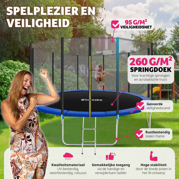 tectake® - Trampoline Garfunky - met veiligheidsnet - 457 cm