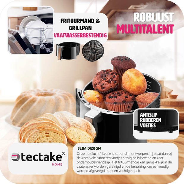 tectake® - Airfryer Mika 8,5 l - heteluchtfriteuse, friteuse - touchscreen - 8,5 L