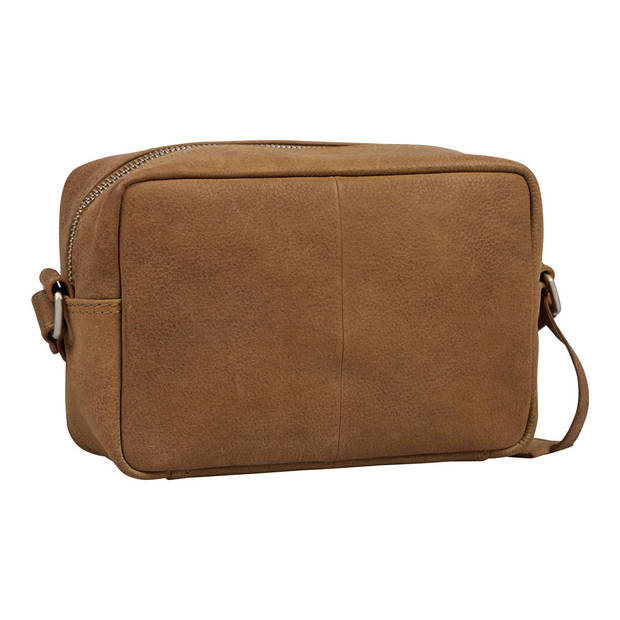 Salted Leren Dames Schoudertasje - Crossover - Camerabag - Nubuck Leer - Cognac