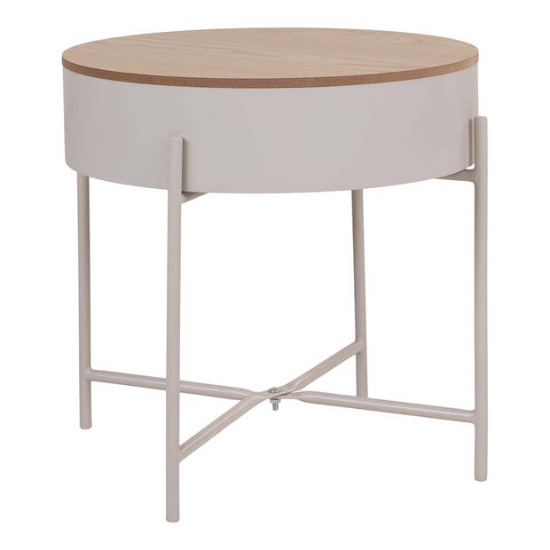 Sisco salontafel , bijzettafel Ø40cm beige, grijs.