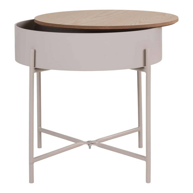 Sisco salontafel , bijzettafel Ø40cm beige, grijs.