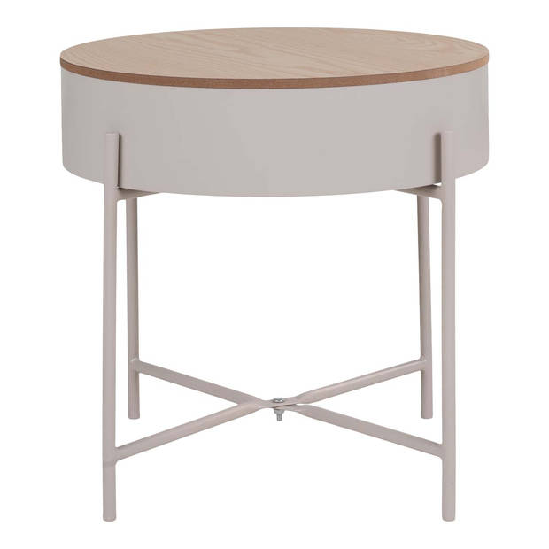 Sisco salontafel , bijzettafel Ø40cm beige, grijs.