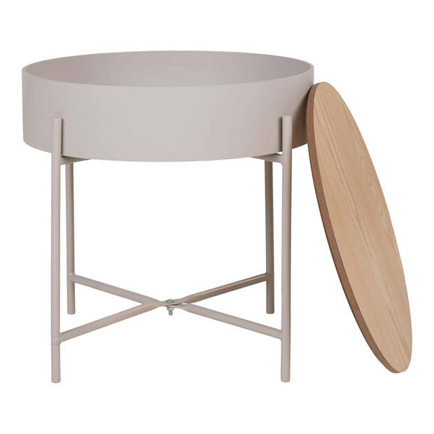 Sisco salontafel , bijzettafel Ø40cm beige, grijs.