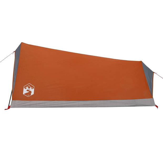 vidaXL Tent 2-persoons waterdicht verduisterend stof grijs en oranje