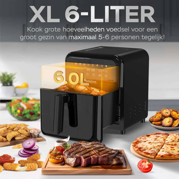 TurboTronic AF190 Digitale Airfryer - Heteluchtfriteuse - 6 Liter - Zwart