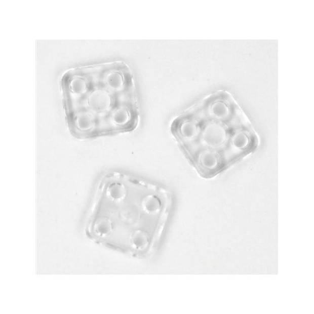 Aannaaidrukknopen vierkant 8 mm plastic, 24 stuks