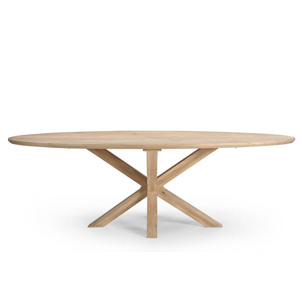 Giga Meubel - Eettafel Ovaal - Naturel Mangohout - X-poot - 200x100x77cm