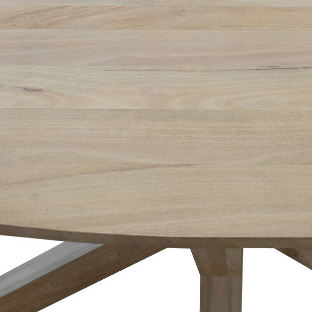 Giga Meubel - Eettafel Ovaal - Naturel Mangohout - X-poot - 160x90x77cm