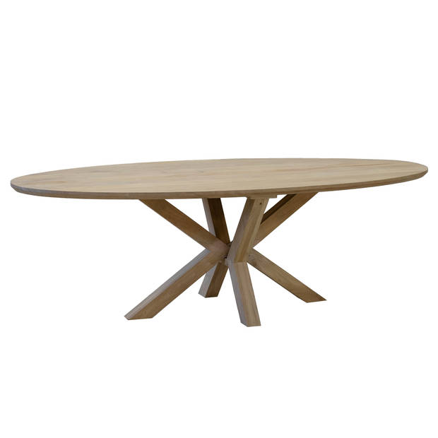 Giga Meubel - Eettafel Ovaal - Naturel Mangohout - X-poot - 160x90x77cm