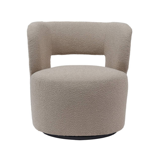 Giga Meubel - Fauteuil Bouclé Taupe - Gewicht 18kg - Draaibaar - 74x69x78cm