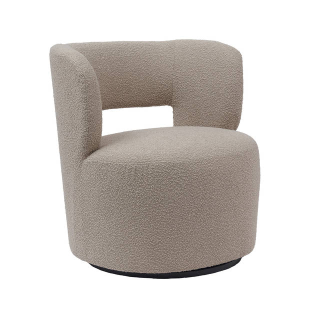 Giga Meubel - Fauteuil Bouclé Taupe - Gewicht 18kg - Draaibaar - 74x69x78cm