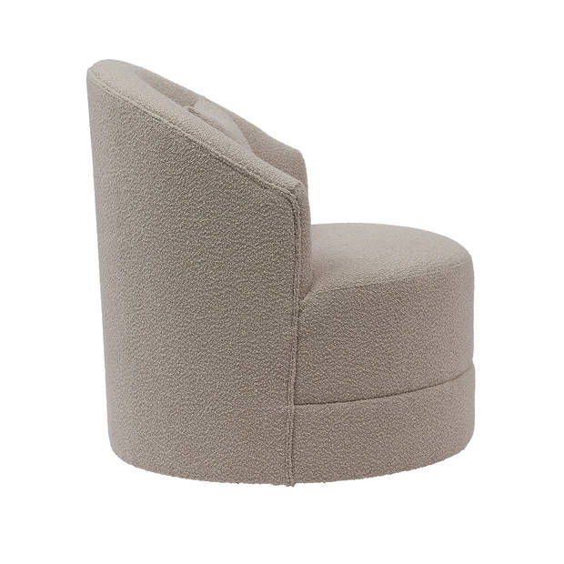 Giga Meubel - Fauteuil Bouclé Taupe - Zithoogte 44,5cm - 75x75x82cm