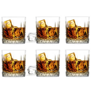 Glasmark Whiskeyglazen - 6x - Diamond - 280 ml - glas - waterglazen - Whiskeyglazen