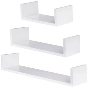 tectake® - 3 wandplanken Luisa wit 403179