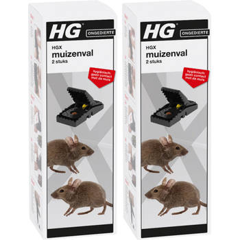 HGX Muizenval - Effectief en Hygiënisch bestrijdingsmiddel tegen Muizen - 2 x 2 stuks!
