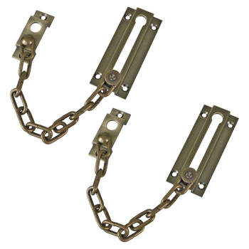 AMIG deurketting - 2x - messing - brons - 18 cm - incl schroeven  - Deurkettingen