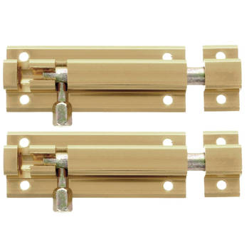AMIG schuifslot - 2x - aluminium - 5 cm - goudkleur - deur - raam - Grendels