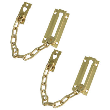 AMIG deurketting - 2x - messing - goud - 18 cm - incl schroeven  - Deurkettingen