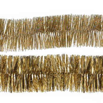Decoris folie kerstslingers 4x stuks - goud - kunststof - 270 cm - Kerstslingers
